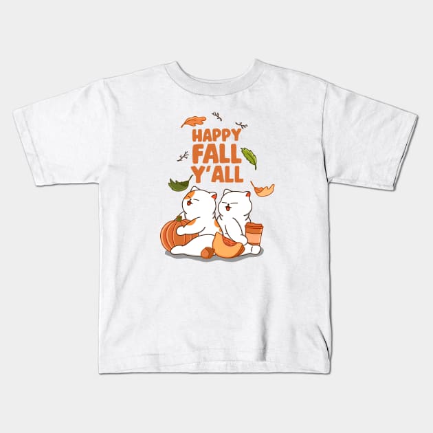 Happy fall Kids T-Shirt by Kimprut